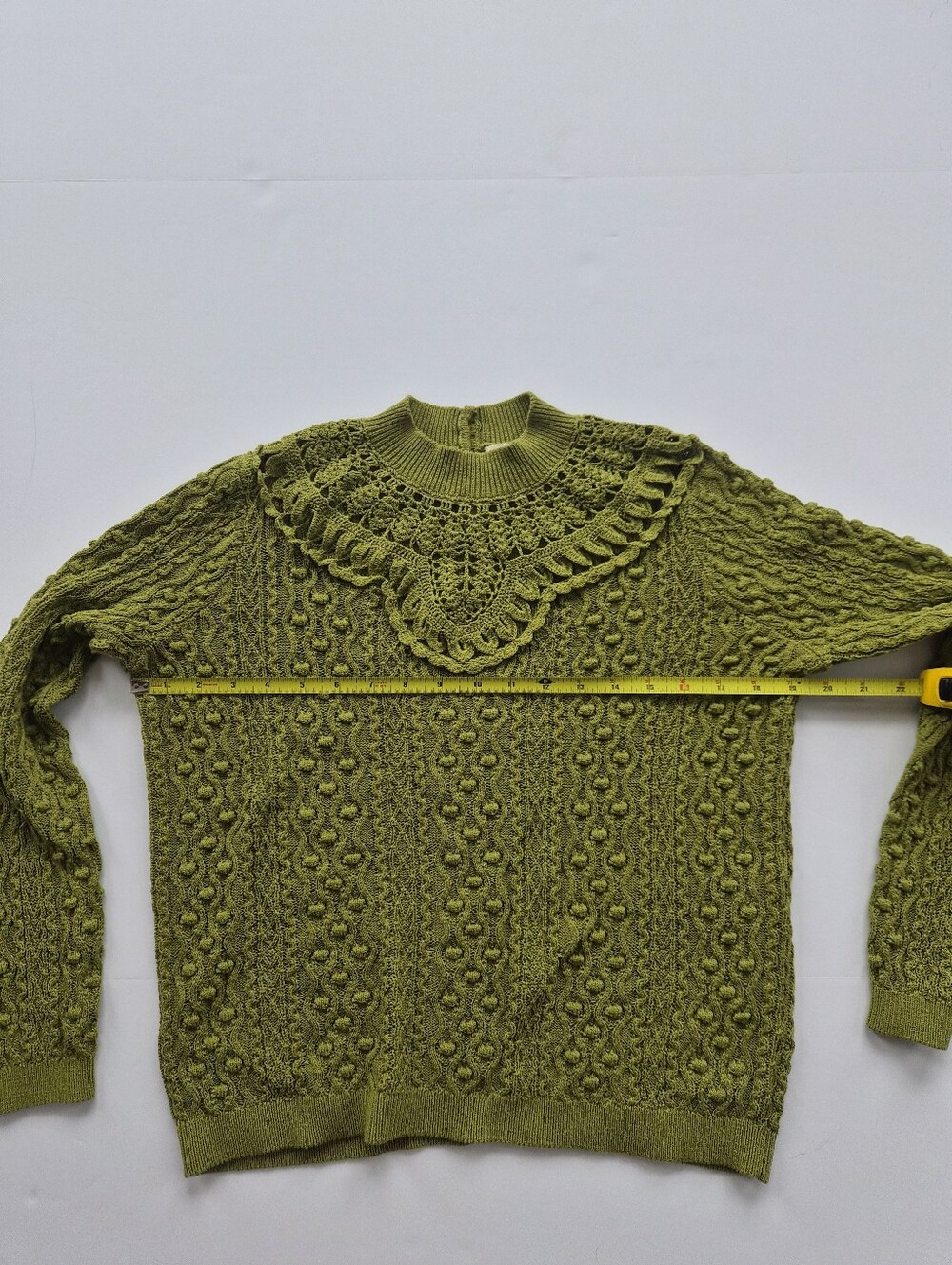 [Sezane] Alessandro Jumper in Green, Size S, Knit, Organic Cotton - Picture 5 of 13